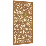 vidaXL Vrtna stenska dekoracija 105x55 cm corten jeklo drevo, (20958373) Cene
