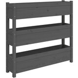 Maison Chic Visoka greda - Greda - Cvetlični Lonec siva 112x25x104,5 cm trdna borovina, (21789707) | Shoptok.si