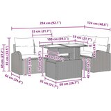  Vrtna sedežna garnitura 6 pcs Rjava in rdeča poli ratan, (5000134453) | Shoptok.si