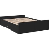  The Living Store Posteljni okvir s predali črn 140x190 cm inženirski les - Posteljni Okvir, (21524739) | Shoptok.si