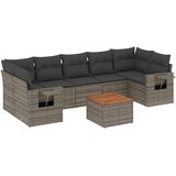  8-dijelni set vrtnih sofa od poliratana s jastucima sivi | shoptok.hr