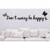 Happy Zidna naljepnica (Be happy, Starinski siva, 28,5 x 14 cm, 1-dij.) Cijene