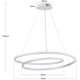  Brilagi-LED prigušiva luster na sajli TWISTER LED/75W/230V prečnik 70 cm bela + sa daljinskim upravljačem | Eponuda.com