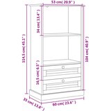  Regal za knjige VIGO sivi 60x35x114,5 cm od masivne borovine | shoptok.hr