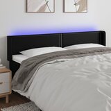  LED uzglavlje crno 203x16x78/88 cm od umjetne kože | Eponuda.com