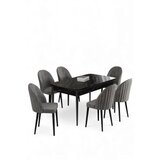 Hanah home trpezarijski set, 7 dijelova, siva Slike
