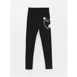 LC Waikiki Girls' Long Tights with an Elastic Printed Waist