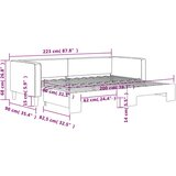  Dnevni krevet na razvlačenje smeđesivi 80 x 200 cm od tkanine | shoptok.hr