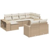 Maison Chic Seti vrtnega pohištva - Vrtna garnitura - Vrtni pohištvo set 10-delna z blazinami bež poli ratan, (21821691) | Shoptok.si