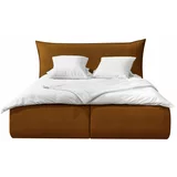 Bobochic Paris Bračni krevet presvučen oker žutim baršunom s prostorom za odlaganje s letvicom 160x200 cm Jade -