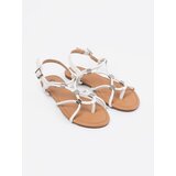 Shelvt White flip-flop sandals with decorations | Shoptok.si