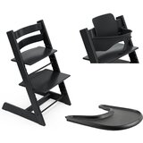 Stokke stol za hranjenje Tripp Trapp set 3v1 black/black 685400- pladenj | Shoptok.si