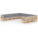  Sedežna garnitura 11-delna z blazinami trdna borovina | Shoptok.si