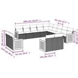  13-dijelni set vrtnih sofa s jastucima poliratan Bež | shoptok.hr