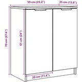 vidaXL Omarica za čevlje artisian hrast 59x35x70 cm inženirski les | Shoptok.si
