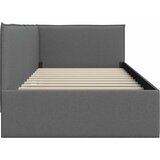  Kutni okvir kreveta s uzglavljem Tamno siva 80 x 200 cm tkanina | shoptok.hr