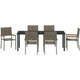  Set za objedovanje od 7 dijelova siva poli ratan | shoptok.hr
