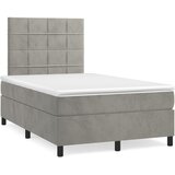 Box spring krevet s madracem svjetlosivi 120x200 cm baršunasti | shoptok.hr
