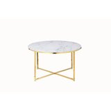 Livetastic Klubska Miza Marble, Bela, Zlata | Shoptok.si