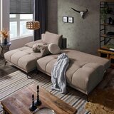 Hom`in KOTNA SEDEŽNA GARNITURA, šenilja svetlo rjava | Shoptok.si