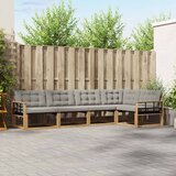  Set vanjskih sofa 5 kom. Bijela i svjetlosiva Smeđa 327 x 168,5 x 73 cm | shoptok.hr