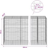  Gabion s žicom debljine 3,5 mm i mrežom 5x10 cm 850x100x150 cm Slike