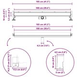  Odvod za tuš montiran na zid Srebrno 100 cm | shoptok.hr