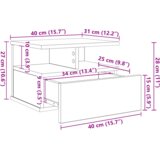 vidaXL ležeče nočne omarice 2 kosa Črn hrast 40x31x27 cm Inženirski les | Shoptok.si