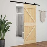  Klizna vrata s priborom za montažu 80 x 210 cm masivna borovina | shoptok.hr