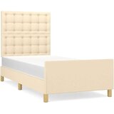  Okvir za krevet s uzglavljem krem 80x200 cm od tkanine | shoptok.hr