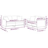  2-dijelni set sofa s jastucima svjetložuti od tkanine | shoptok.hr