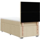  Okvir kreveta s oprugama i madrac krem 80x200 cm od tkanine | shoptok.hr
