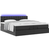 Otomanski okvir kreveta s madracima crni 200x200cm umjetna koža | shoptok.hr