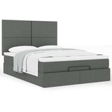 vidaXL Otomanski posteljni okvir z vzmetnico siv 140x190 cm blago | Shoptok.si