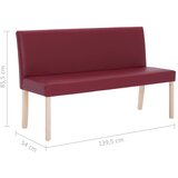  Klupa od umjetne kože 139,5 cm crvena boja vina | Eponuda.com