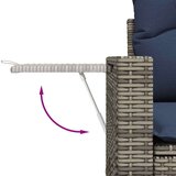  Vrtna garnitura - 6-dijelni set vrtnih sofa od poliratana s jastucima sivi - Siva 1 | shoptok.hr