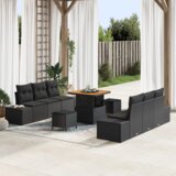  Set vrtnih kauča od 9 komada s jastučićima crni poli ratan acacia | shoptok.hr