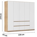 Rauch Möbel omara s klasičnimi vrati, bela, barve hrasta | Shoptok.si