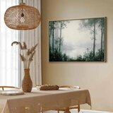  Slika - Retro Landscape Grove Trees and Pond in Patinated Shades of Green 60x40 U prirodnom drvenom okviru | shoptok.hr