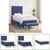 The Living Store Box spring postelja z vzmetnico modra 100x200 cm blago - Box Spring Postelja, (21737324) | Shoptok.si