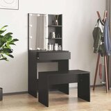  Set toaletnog stolića LED crni od konstruiranog drva | shoptok.hr