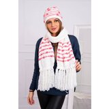 Kesi Women's set with scarf Anika K304 ecru + raspberry Cijene