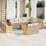 vidaXL 13-dijelni set vrtnih sofa s jastucima poliratan Bež | shoptok.hr