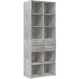 vidaXL Ormarić za pohranu boja betona 70x42,5x225 cm konstruirano drvo | shoptok.hr