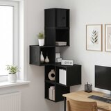 Police za kutne zidne Crni hrast 48 x 48 x 120 cm | shoptok.hr