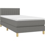  Okvir kreveta s oprugama i madrac tamnosivi 80x200cm od tkanine | shoptok.hr