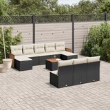 vidaXL 11-dijelni set vrtnih sofa od poliratana s jastucima crni | shoptok.hr