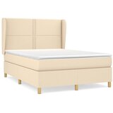  Krevet s oprugama i madracem krem 140 x 190 cm od tkanine | shoptok.hr
