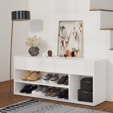 vidaXL Klop za shranjevanje čevljev bela 105x30x45 cm iverna plošča, (20619756) | Shoptok.si