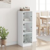  Visoka komoda sa staklenim vratima bijela 35 x 37 x 109 cm | Eponuda.com